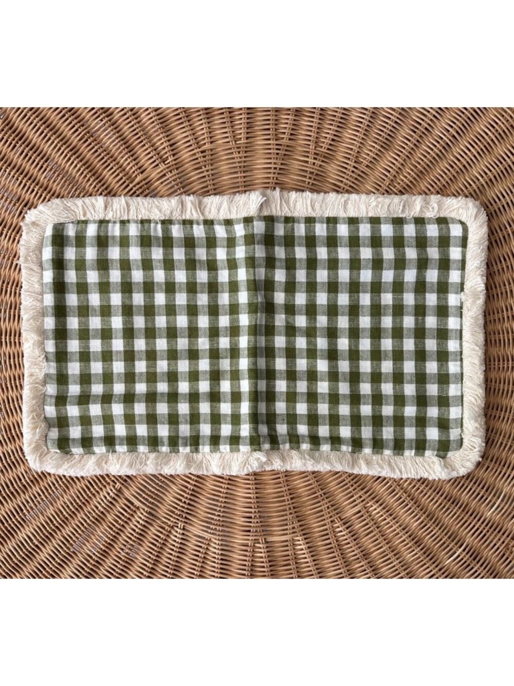 Serena & Lily Petite Gingham Pillow Cover (SAMPLE/NO TAGS) (12”x21”)-Grove Green
